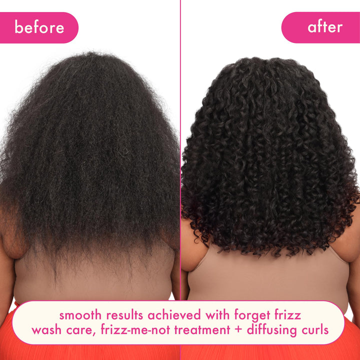 amika forget frizz anti-frizz conditioner, 275ml | smoothing, humidity protection, up to 72 hour frizz control + lightweight hydration, for medium to thick coarse hair types 2a-4c