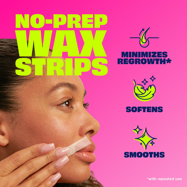 Nair Hair Remover Wax Ready Strips, Face and Bikini Hair Removal Wax Strips, Orchid and Cherry Blossom Extracts, Dermatologist Tested, Plus 4 Non-Flushable Post Wipes, 40 Count Retail $7.98