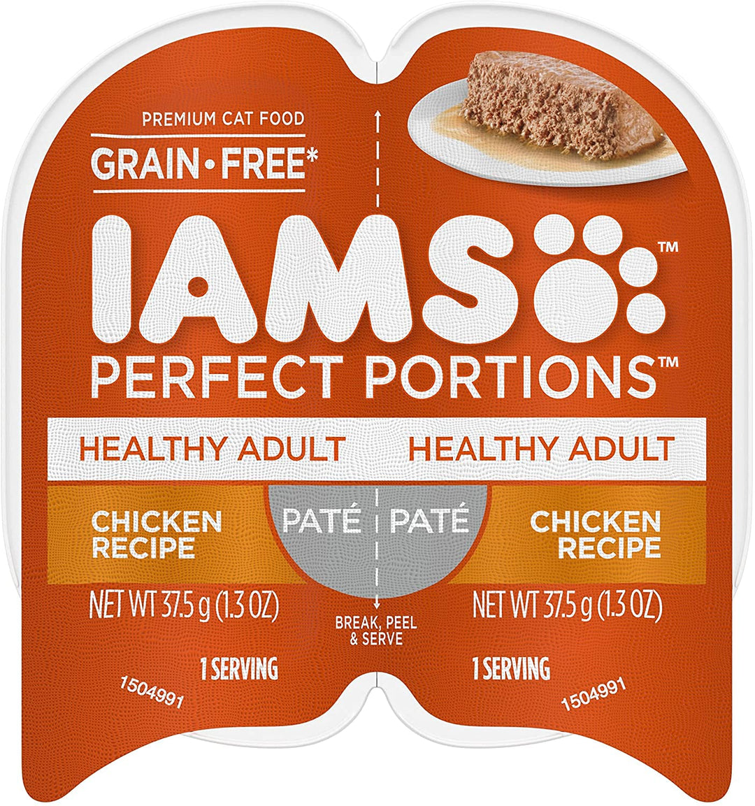 Iams Iams Perfect Portions Grain Free Adult Wet Cat Food Pate Chicken Recipe, 2.6 Oz. Twin Pack Tray, 2.6 Oz Retail $7.71