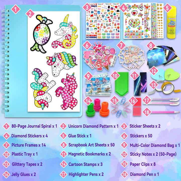 onebora DIY Journal Set for Girls Age 6-8-10-12 Years Old,Unicorn Painting Crafts,Decorate Your Own Journal,Fun Arts and Crafts Gifts Toys for Girls Birthday Christmas Retail $15.00