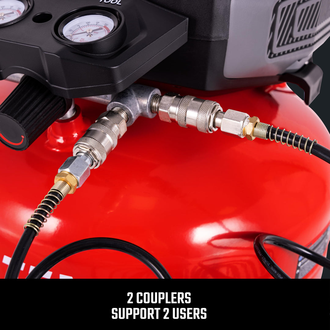 Craftsman Air Compressors 6 Gallon Portable Pancake Air Compressor,Oil Free Max 150 Psi 1.0HP 2.6 CFM@90PSI Electric Air Compressor Shop Air Compressor, CMXECXA02106410 Retail $199.97