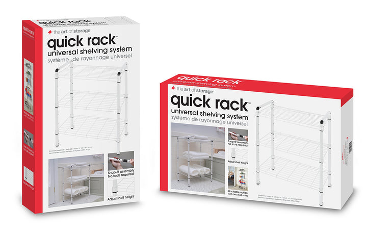 The Art of Storage 3 Shelf Adjustable Shelving Rack Storage Organizer, White Retail $34.99