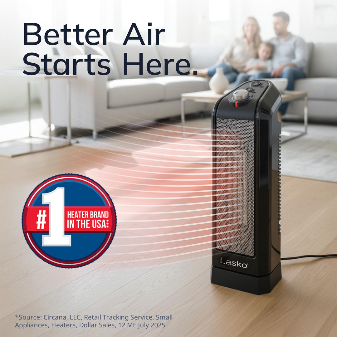 Lasko CT14650 Small Portable 1500W Oscillating Electric Ceramic Space Heater with Manual Thermostat and Overheat Safety Protection for Indoor Home Use Retail $59.99