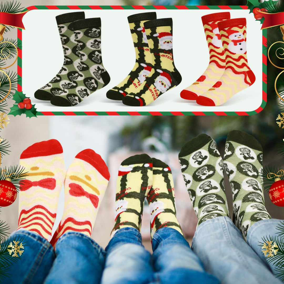 Hiboom 60 Pair Kid Christmas Socks Colorful Cute Creative Fancy Crew Novelty Fun Design Socks for Toddler Children Boys Girls Warm Winter Crew Socks Xmas Gift, Novelty Cotton and Polyester, 4-6 Years Retail $100.00