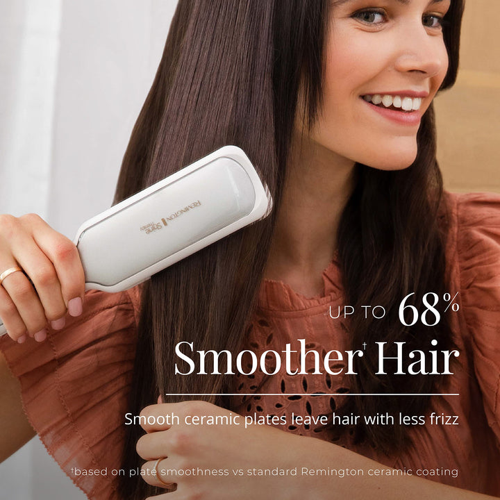 Remington Shine Therapy 2 inch Hair Straightener, Flat Iron Infused with Argan Oil & Keratin, Professional Ceramic Flat Iron for Less Frizz, Shiny & Smooth Hot Styling Tools