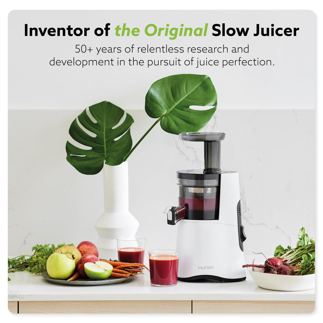 Hurom H-AA Cold Press Juicer Machine, Easy to Clean Masticating Slow Juicer, Coarse Strainer, Adjustable Lever, Minimal Juice Pulp, High Nutrient Extraction (Rose Gold)