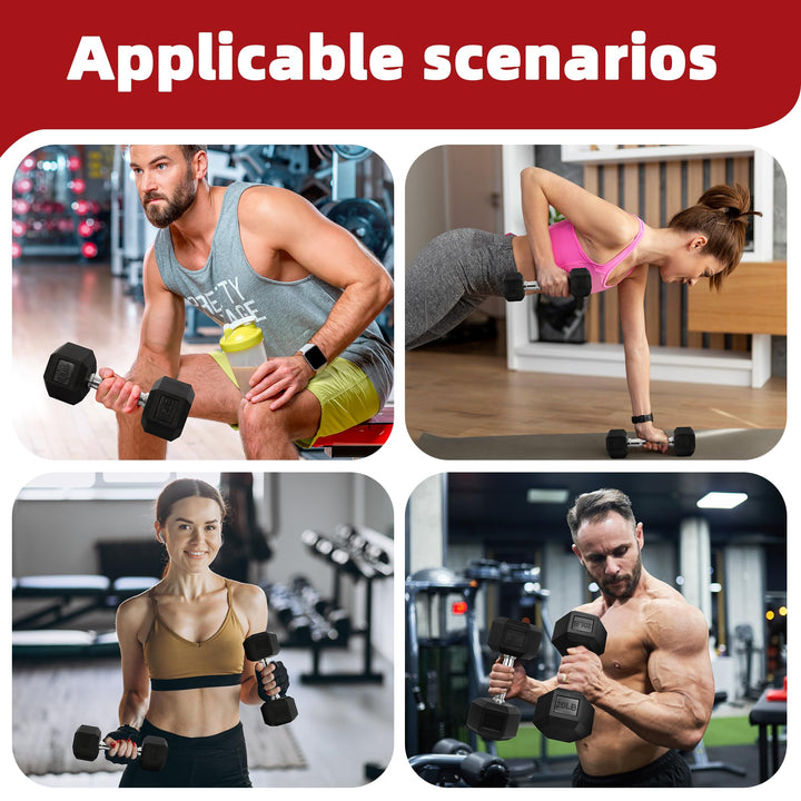 Rubber Encased Hex Dumbbell in Pairs Retail $29.99