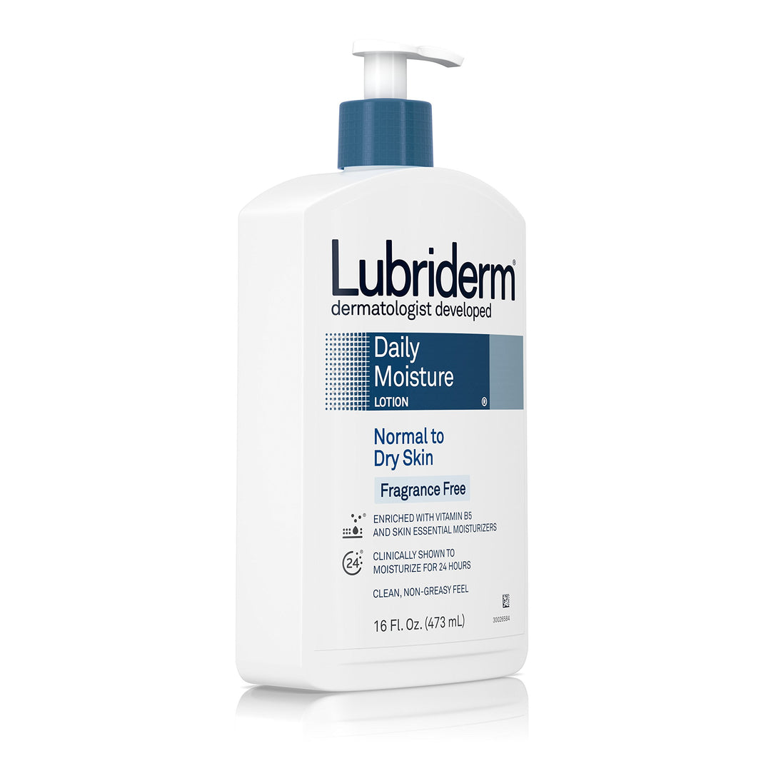 Lubriderm Daily Moisture Lotion, Fragrance-Free, 16 Fl. Oz (Pack of 6)