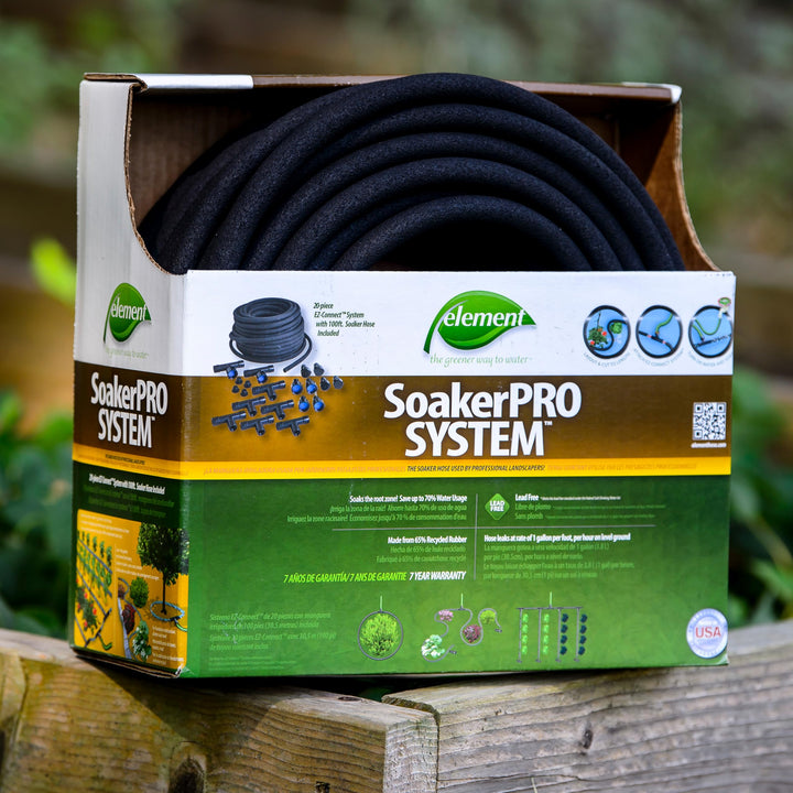 Element SoakerPRO System Soaker Hose Kit, 100’ Length, 3/8" Diameter, 20 EZ-Connect System Connectors, Black Retail $52.19