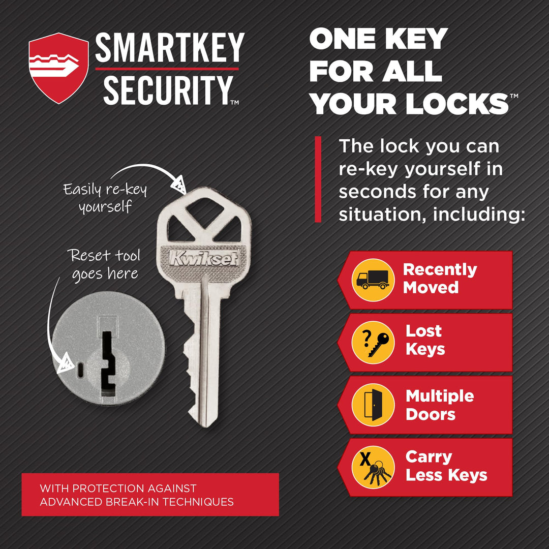 Kwikset Juno Entry Door Knob with Lock and Key, Secure Keyed Handle Exterior, Front Entrance and Bedroom, Venetian Bronze, Pick Resistant SmartKey Rekey Security and Microban