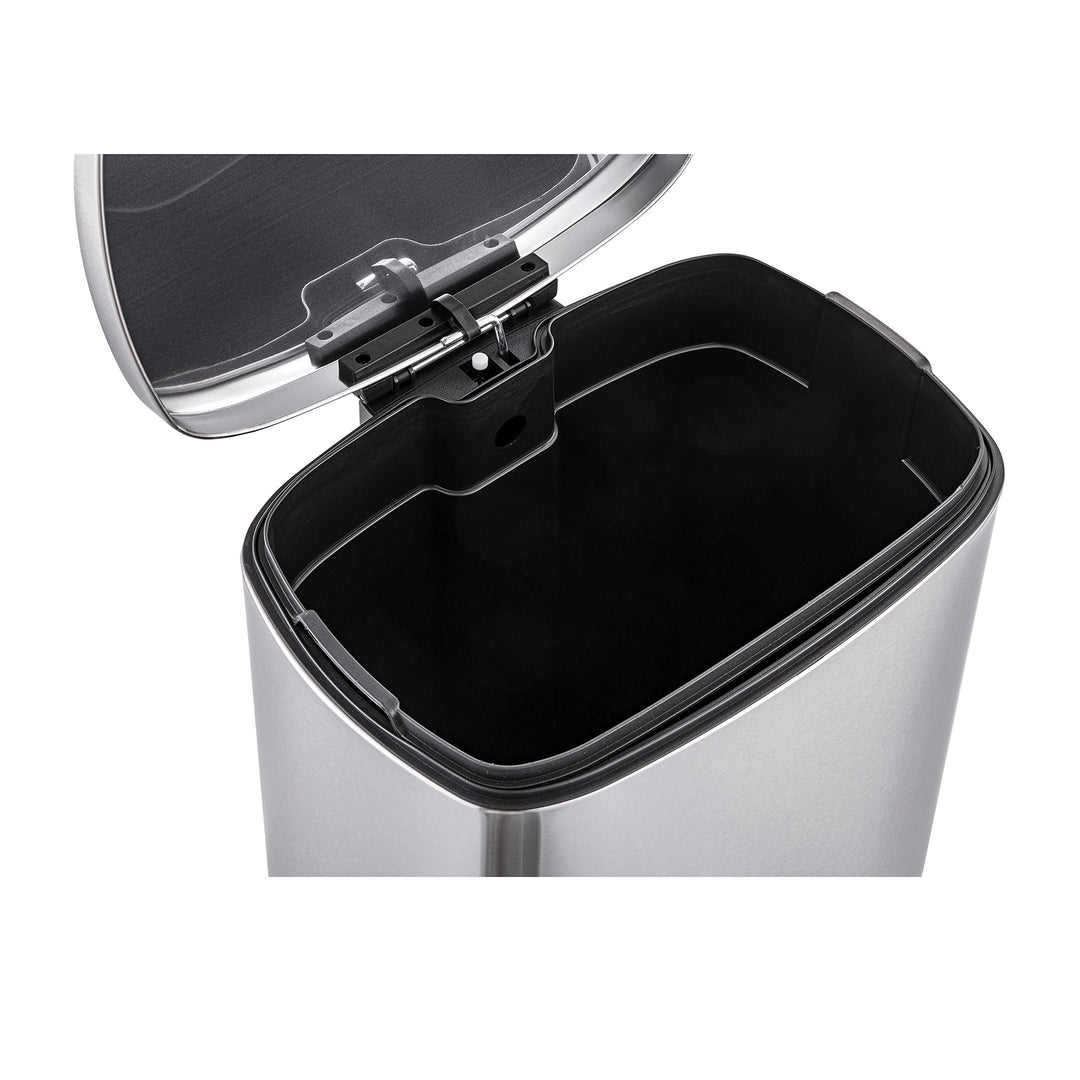 QUALIAZERO 50L/13Gal Heavy Duty Hands-Free Stainless Steel Commercial/Kitchen Step Trash Can, Fingerprint-Resistant Soft Close Lid Trashcan, 50L / 13 GAL Retail $69.98