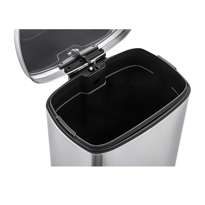 QUALIAZERO 50L/13Gal Heavy Duty Hands-Free Stainless Steel Commercial/Kitchen Step Trash Can, Fingerprint-Resistant Soft Close Lid Trashcan, 50L / 13 GAL Retail $69.98