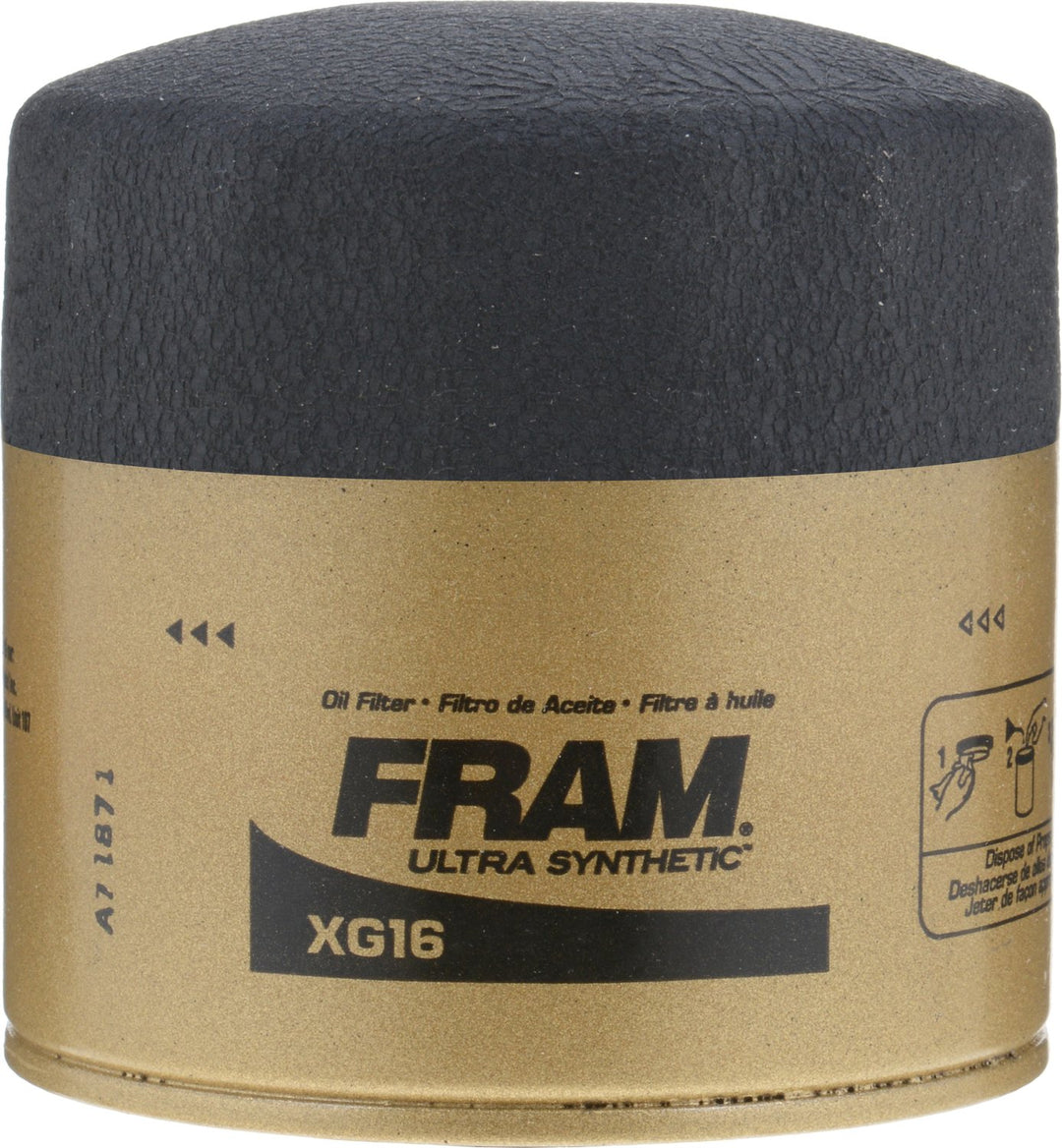 FRAM Synthetic XG16P 20K Mile Change Automotive Replacement Engine Oil Filter for Synthetic Oil Changes, Premium Vehicle Engine Protection Oil Filter for Select Vehicle Model Years Retail $8.97