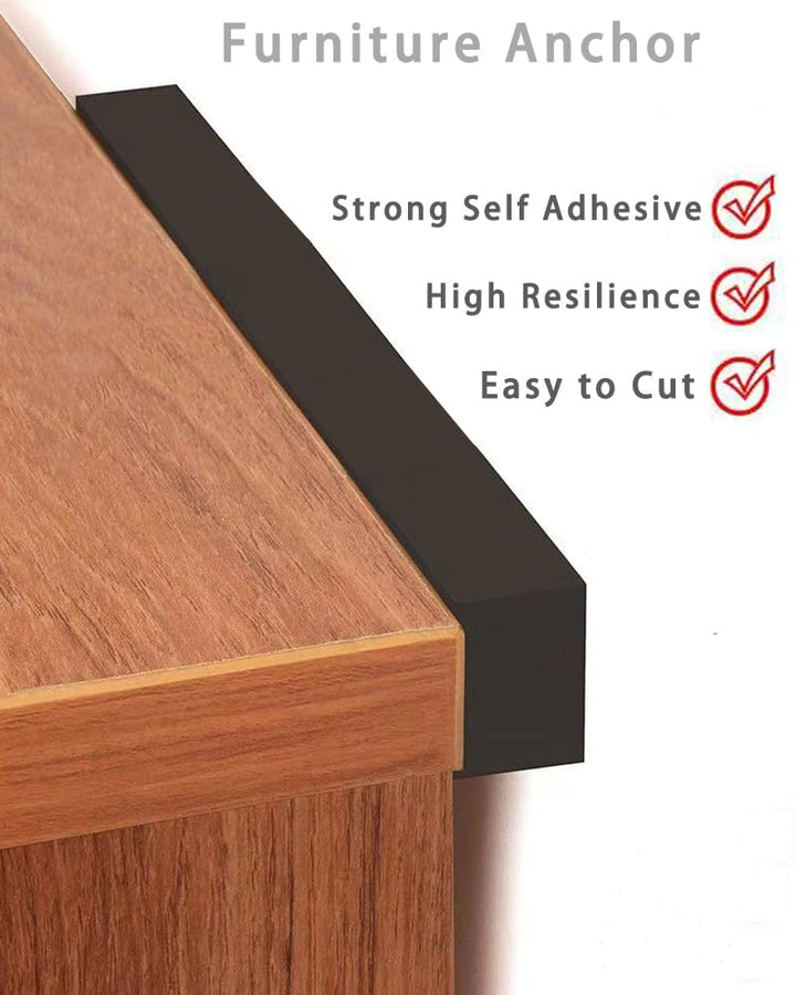 PTKSZGT Furniture Anchors for Babyproof No Drilling No-Tools-Required Self-Adhesive Aesthetically Pleasing Secure 300 Pound Prevent Dresser Cabinet Bookshelf Falling Anti Tip Earthquake