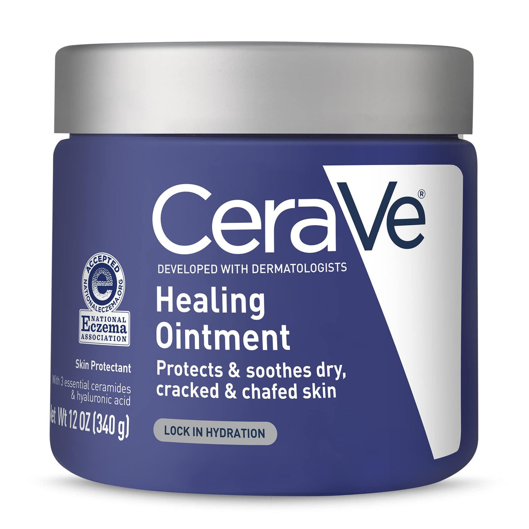 CeraVe Healing Ointment, Hydrating Skin Protectant With Petrolatum, Hyaluronic Acid & Ceramides, Face & Body Skin Barrier Repair For Cracked, Chafed, Dry Skin, Fragrance Free & Lanolin Free, 12 Oz Retail $19.00