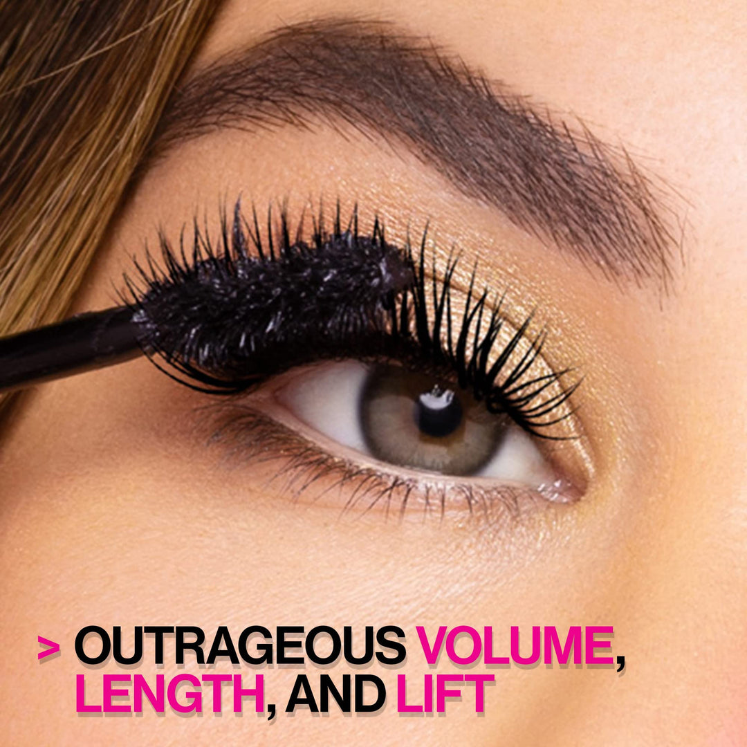 wet n wild Big Poppa Mascara- Volumizing, Lifting, Lengthening, Nourishing, Paraben Free, Cruelty-Free & Vegan - Blackest Black