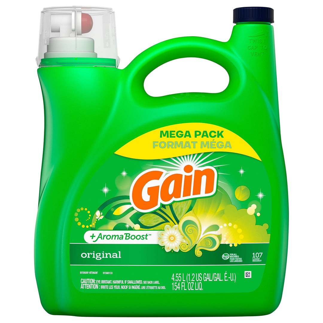 Gain Liquid Laundry Detergent, Original Scent, 154 oz Bottle