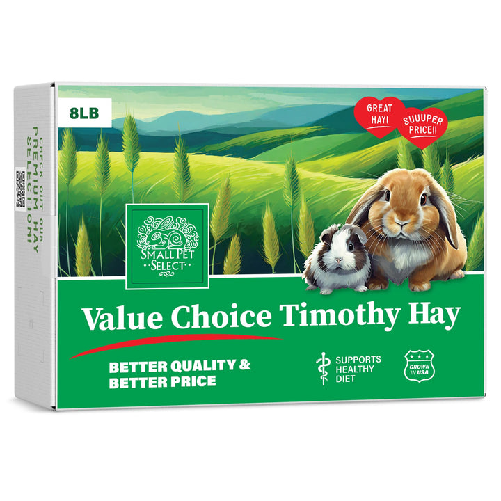 Small Pet Select Value Choice Timothy Hay for Rabbit, Guinea Pig, Bunny, Chinchilla and Other Small Animals, Premium Natural Hay Grown in The US, Pet Food, 8lb Retail $21.25