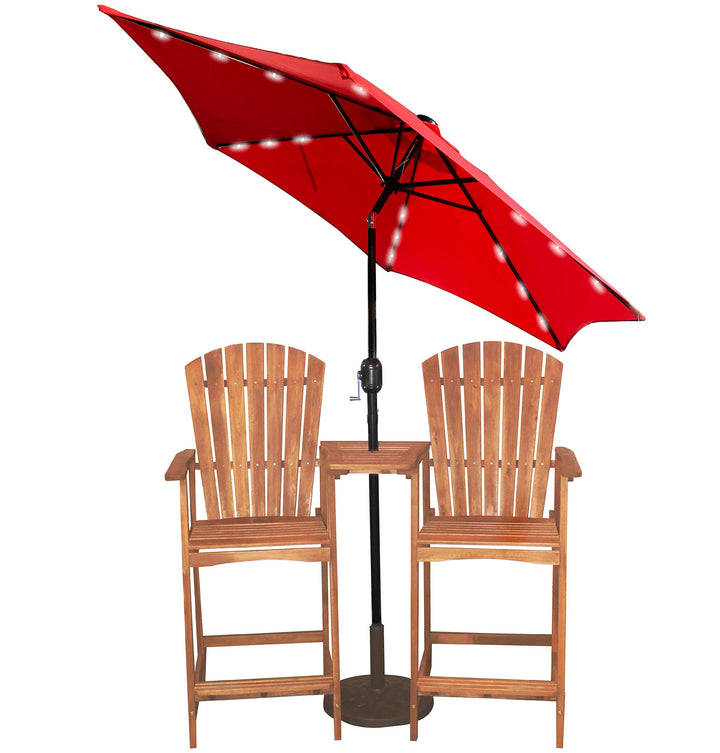 Leigh Country 9-Foot Solar LED Patio Umbrella, Red, Outdoor Lighted Shade for Porch/Deck Retail $35.10