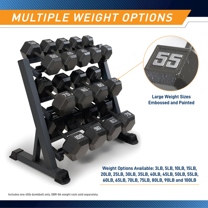 Marcy 45lb Cast Iron Hex Dumbbell, Single, IV-2045, Black Retail $89.99