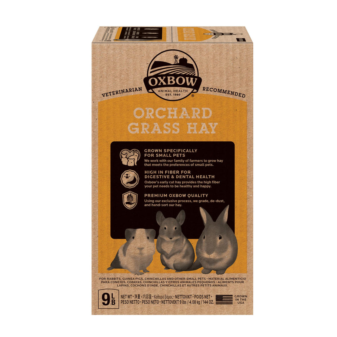 Oxbow Animal Health Orchard Grass Hay - All Natural Grass Hay for Chinchillas, Rabbits, Guinea Pigs, Hamsters & Gerbils - 9 lb. Retail $29.99