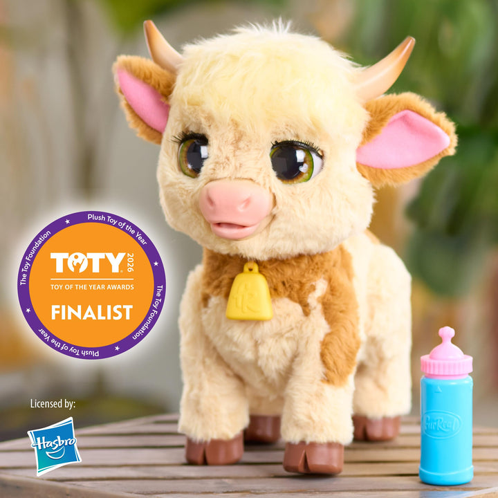 FurReal Maggie The Feed & Follow Cow, 11 Inch Interactive Highland Mini Cow, for Boys and Girls, Ages 4 and up Retail $45.99