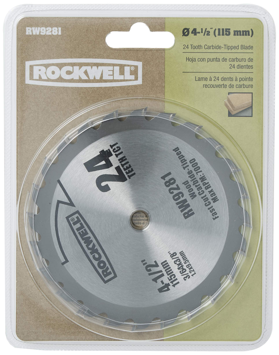 Rockwell RW9281 4 1/2-Inch 24T Carbide Tipped Compact Circular Saw Blade