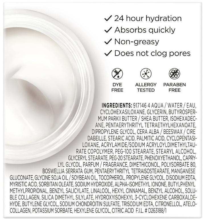 LÃ¢â‚¬â„¢Oreal Paris Collagen Daily Face Moisturizer, Anti Aging Face Cream to Reduce Wrinkles and Provide Intense Hydration, 1.7 oz