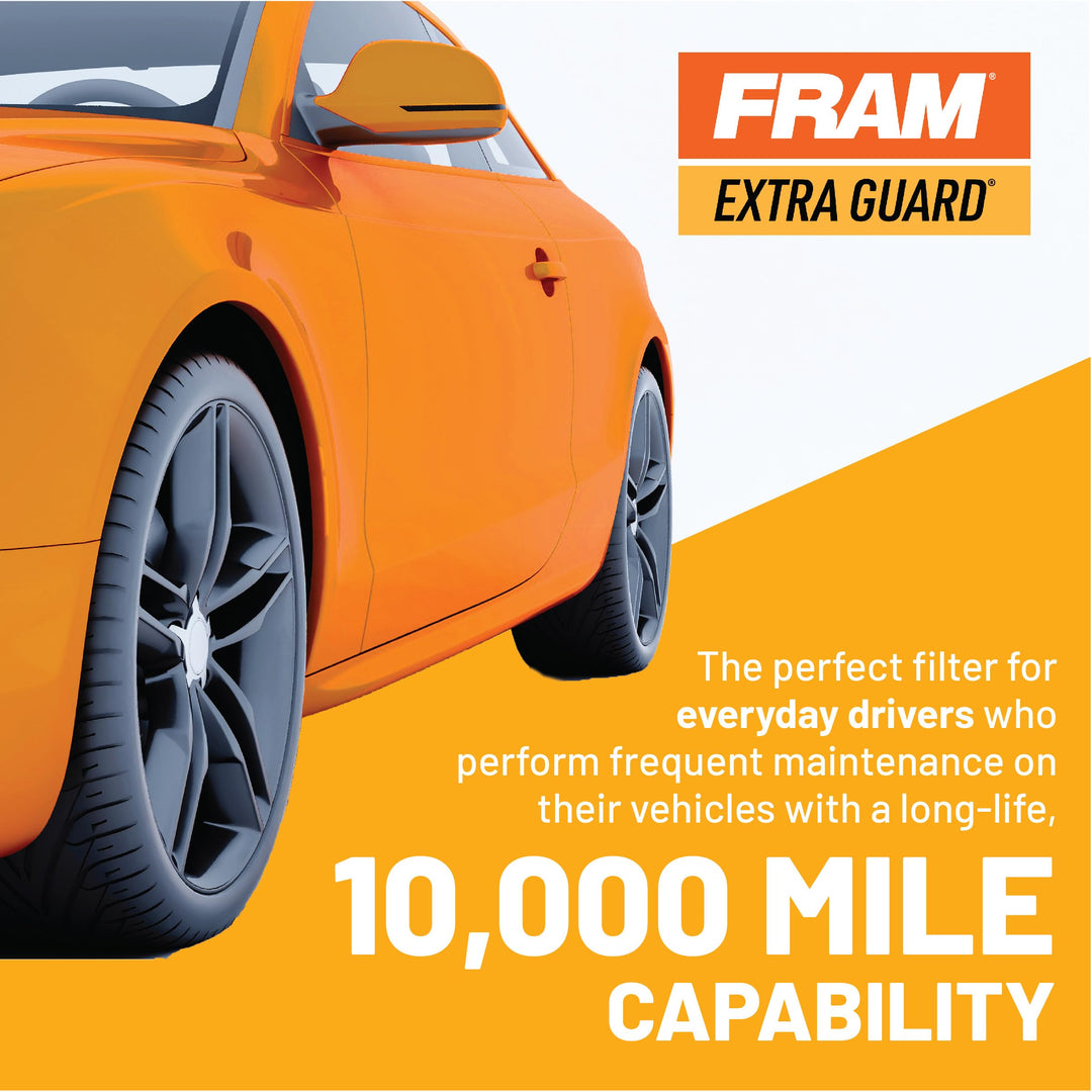 FRAM Extra Guard CH10358 10K Mile Change Automotive Replacement Interval Spin-On Engine Oil Filter for Select Model Years, Vehicle Engine Protection Oil Filter for Everyday Drivers Retail $10.49