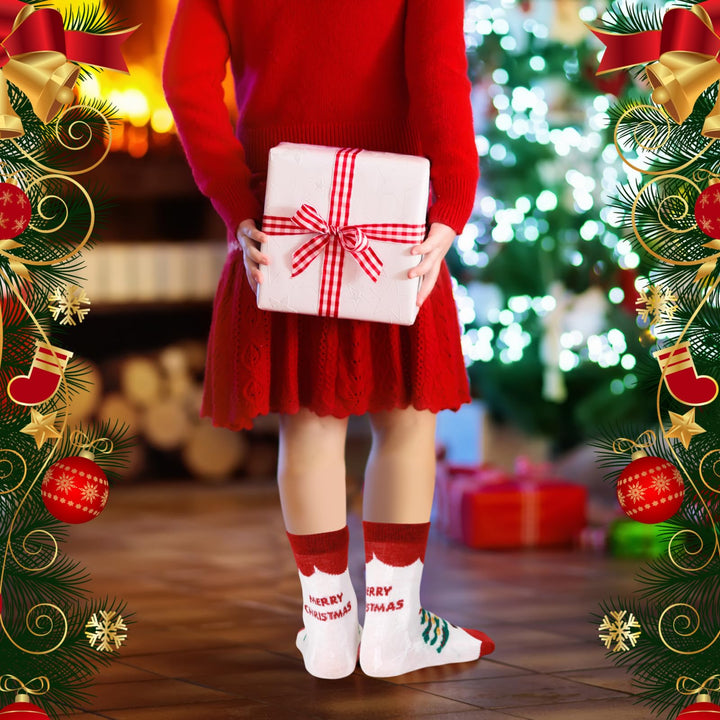 Hiboom 60 Pair Kid Christmas Socks Colorful Cute Creative Fancy Crew Novelty Fun Design Socks for Toddler Children Boys Girls Warm Winter Crew Socks Xmas Gift, Novelty Cotton and Polyester, 4-6 Years Retail $100.00