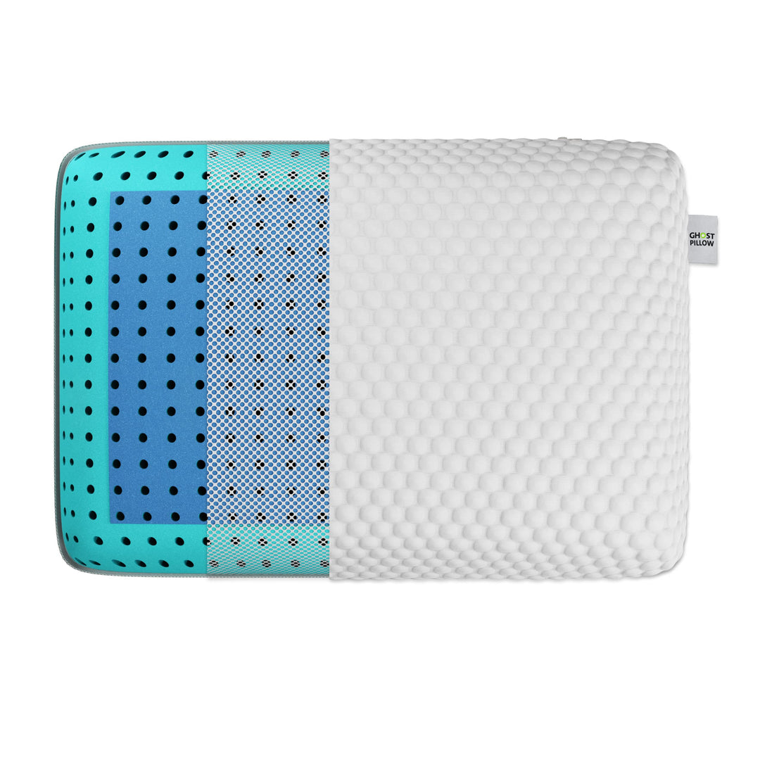 GhostBed Firm Cooling Memory Foam Pillows - Queen Size Pillow, Ventilated with Washable Cover - Ideal Bed Pillows for Stomach, Back, and Side Sleepers - Premium Cooling Pillows. Firm Pillow Retail $99.99