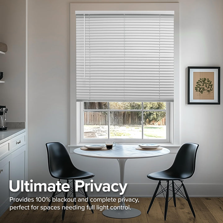 CHICOLOGY Blinds for Windows, Mini Blinds, Window Blinds, Door Blinds, Blinds & Shades, Camper Blinds, Mini Blinds for Windows, Horizontal Window Blinds, Midnight White (Blackout), 23" W X 36" H