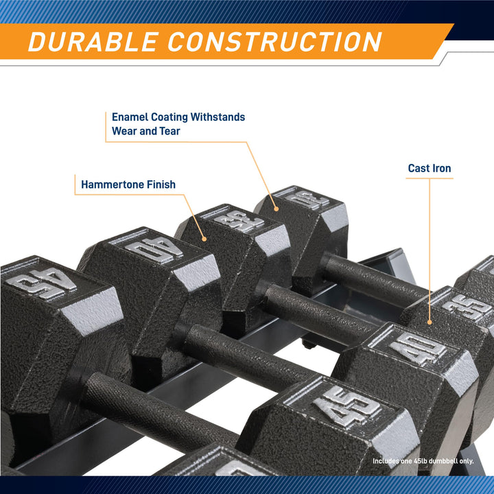 Marcy 45lb Cast Iron Hex Dumbbell, Single, IV-2045, Black Retail $89.99