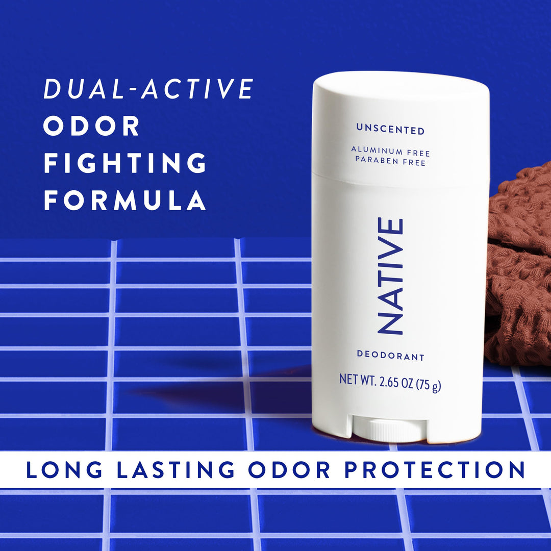 Native Deodorant,Unscented, Aluminum Free, Paraben Free, 2.65 OZ (75 g), Coconut Oil and Shea Butter