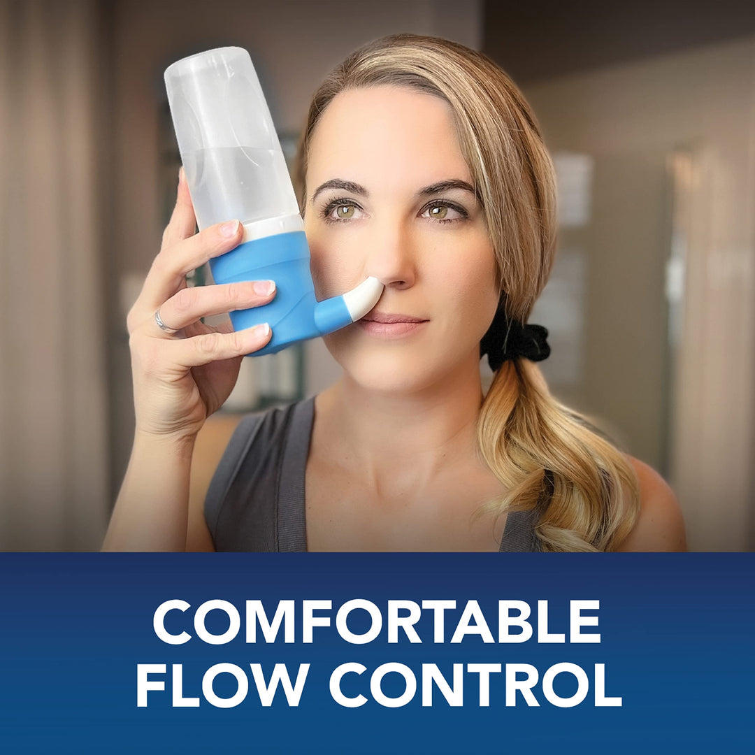 SinuCleanse Soft Tip Micro-Filtered Nasal Wash System, Relieves Nasal Congestion Due to Cold & Flu, Dry Air, Allergies, 30 All-Natural Saline Packets, Made in USA