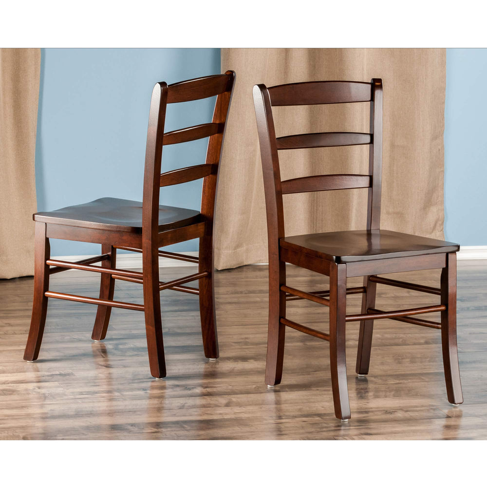 Winsome Benjamin Ladder Back Chair, Walnut, Set of 2 Retail $287.18