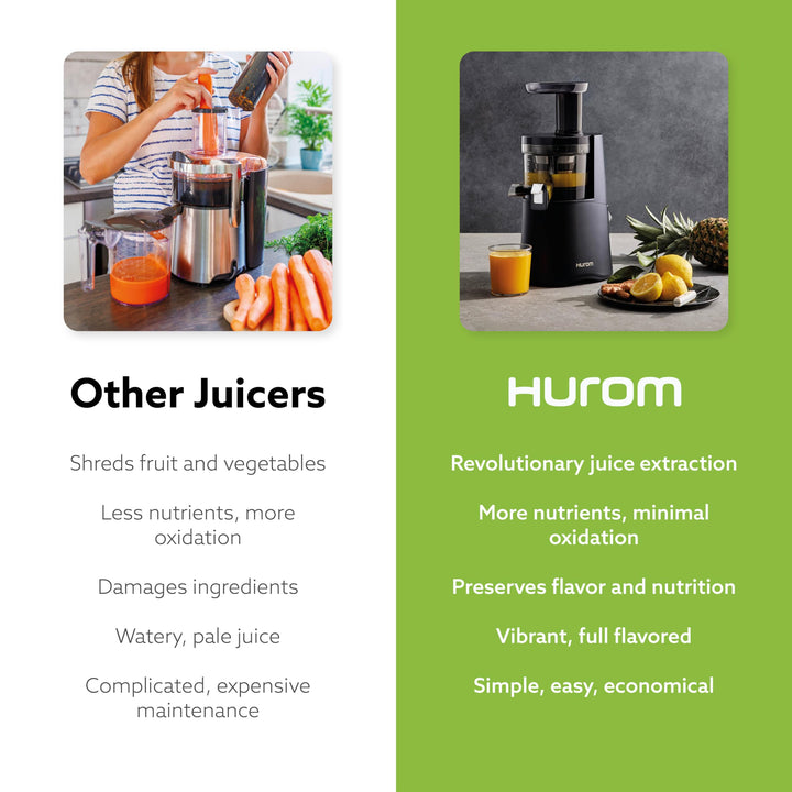 Hurom H-AA Cold Press Juicer Machine, Easy to Clean Masticating Slow Juicer, Coarse Strainer, Adjustable Lever, Minimal Juice Pulp, High Nutrient Extraction (Rose Gold)