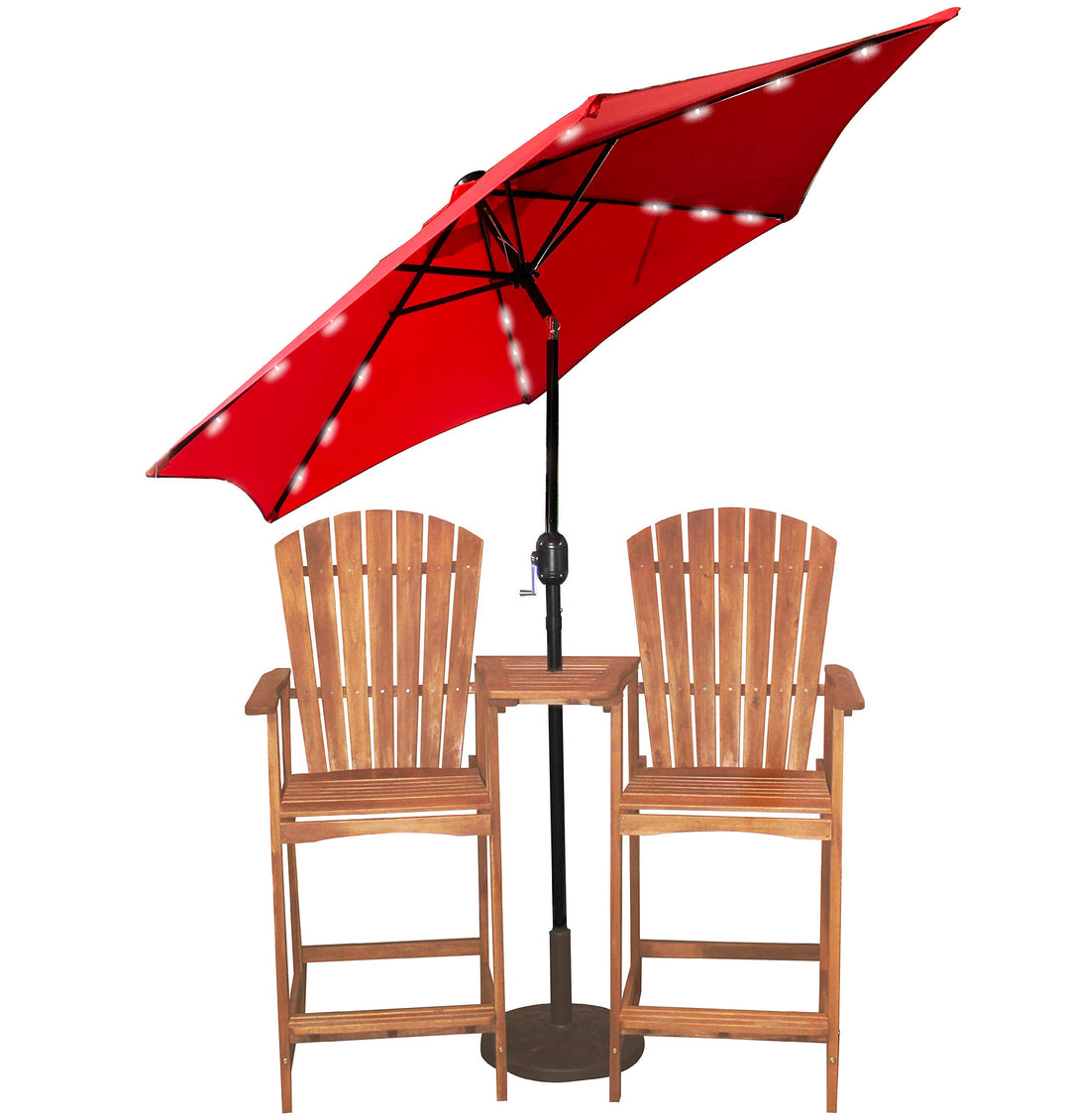 Leigh Country 9-Foot Solar LED Patio Umbrella, Red, Outdoor Lighted Shade for Porch/Deck Retail $35.10