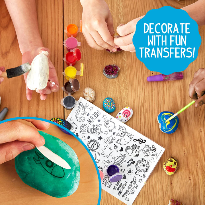 Made By Me Rock Art Kit, Rock Painting Arts and Crafts Kit, Includes 3 Pounds of Rocks and 12 Paints, Great Summer Activity or Birthday Party Fun, Perfect Outside Craft Idea for Kids Ages 6, 7, 8, 9 Retail $12.99