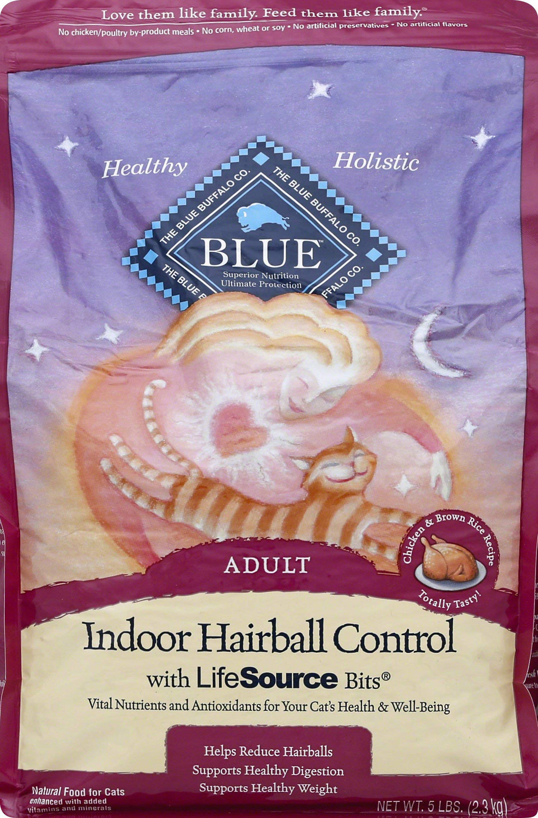 Blue Buffalo Tastefuls Hairball Control Natural Adult Dry Cat Food, Chicken, 5lb Bag Retail $20.98