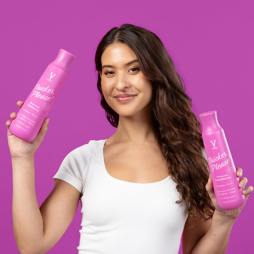 V&Co. Beauty Hair Thickening Conditioner with Peptide Technology, 12 oz, All Hair Types, Anti-Thinning Conditioner