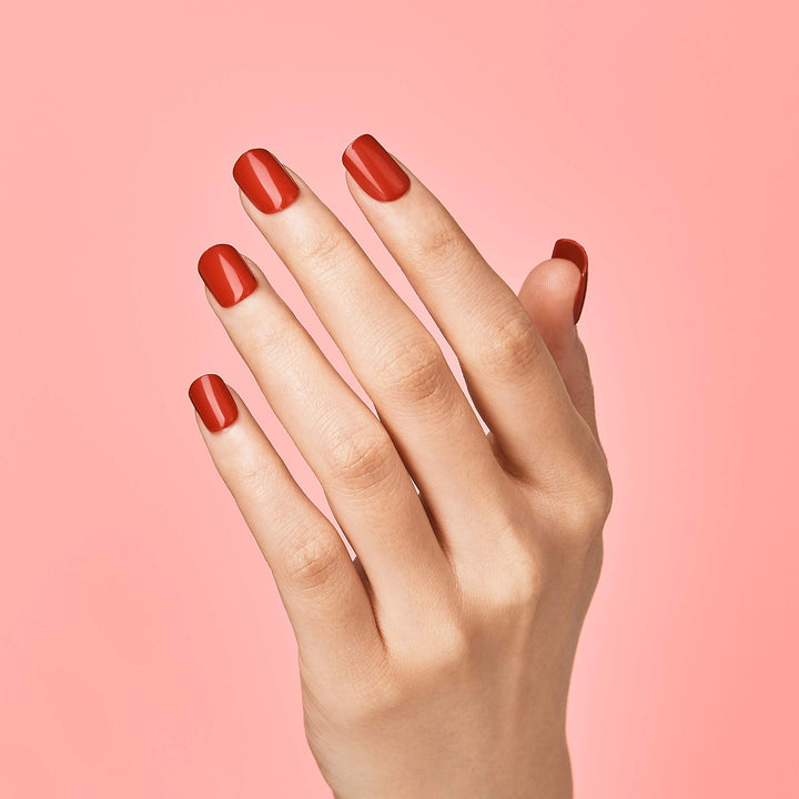 KISS imPRESS Color Polish-Free Solid Color Press-On Nails, PureFit Technology, Short Length, 'Reddy or Not', Includes Prep Pad, Mini Nail File, Cuticle Stick and 30 Fake Nails