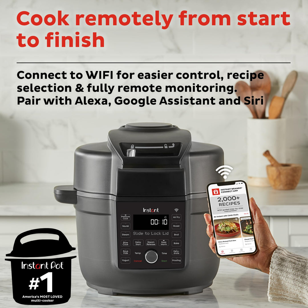 Instant Pot 6.5 Quart Duo Crisp Ultimate Lid with WIFI, 13-in-1 Air Fryer and Pressure Cooker Combo, SautÃƒÂ©, Slow Cook, Bake, Steam, Warm, Roast, Dehydrate, Sous Vide, & More, Includes App with Recipes