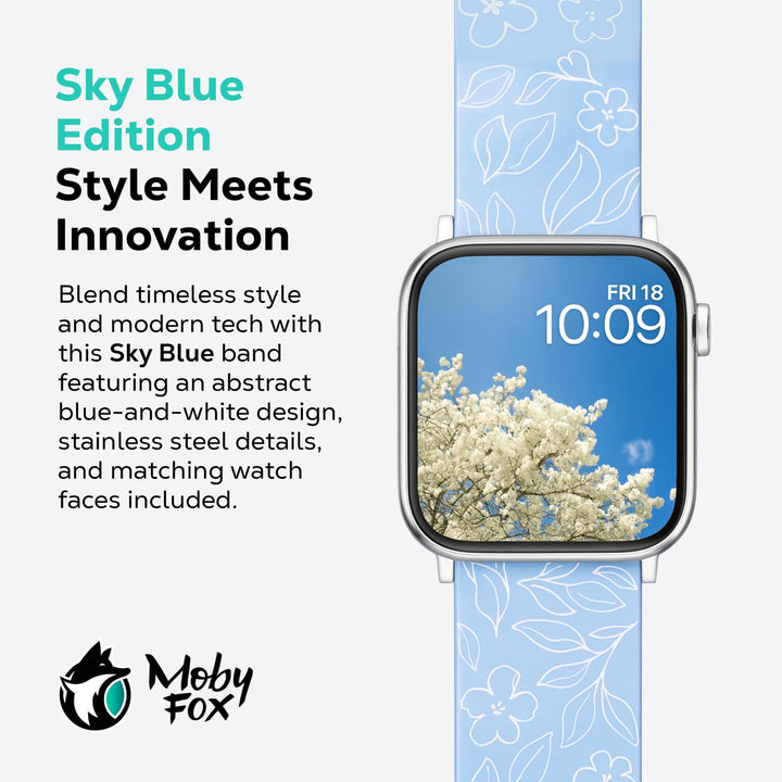 MobyFox Silicone Watch Band - compatible Apple Watch Band for iWatch Series 11 10 9 Ultra 8 7 6 5 4 3 2 1 SE - (Sky Blue) Retail $9.94
