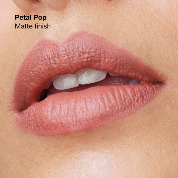 Clinique Pop Longwear Lipstick | Long Lasting, Satin, Matte + Shine, Petal Pop Matte, 1 Count