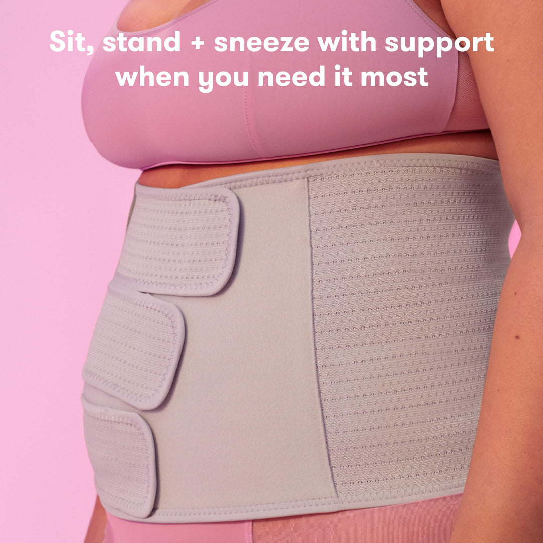 Frida Mom Belly Binder, Postpartum Essentials for Natural and C-Section Recovery, Adjustable Compression Wrap, After Birth Brace, Abdominal Band, 9" High