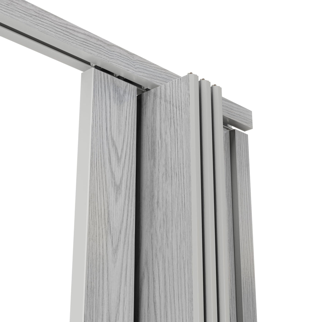 48" W Premium Foldable Accordion Doors, Double Walled Heavy Duty Folding Doors for Interior, Privacy Room Divider, Grey Retail $103.00