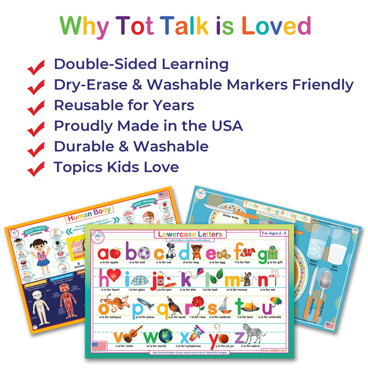 Tot Talk Solar System Explorer Educational Placemat for Kids - Double-Sided, Waterproof, Wipeable - Made in USA - Learn Planet Names and Facts, Front and Back Activities - 11.5" x 17.5" Retail $5.00