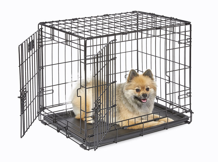 MidWest Homes for Pets 24-Inch iCrate for Small Breeds, 12-20 lbs, Double Door Folding Dog Crate with Divider Panel, Leak-Proof Tray & Secure Latches, Portable, Durable & Easy to Assemble Retail $27.29