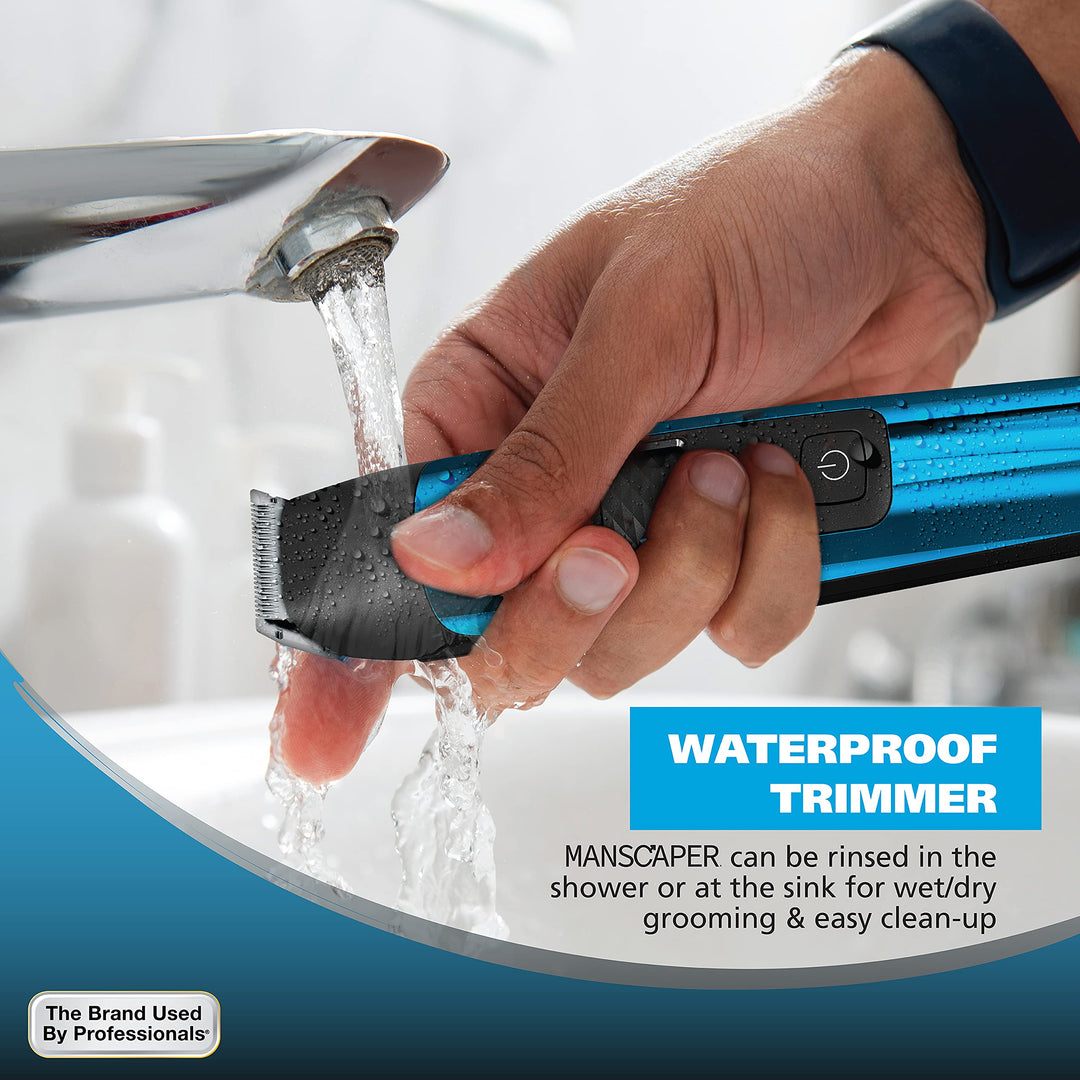 Wahl ManscaperÃ‚Â® Total Body Grooming and Your Hair Down There Rechargeable Deluxe Hair Trimmer and Shaver with Safe-Touch Detachable Stainless Steel Precision Blades - Model 5708